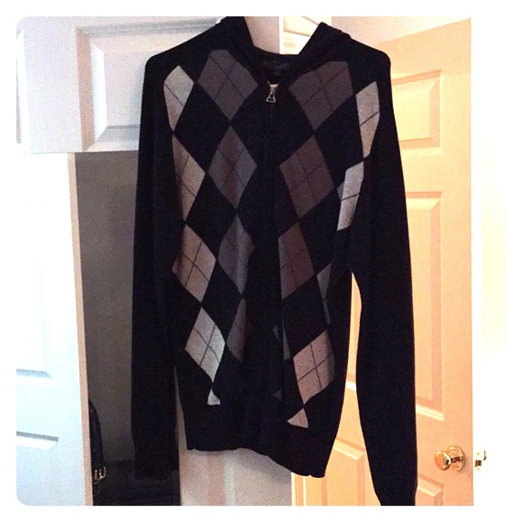 Hooded argyle zip up by GUESS - Picture 1 of 1